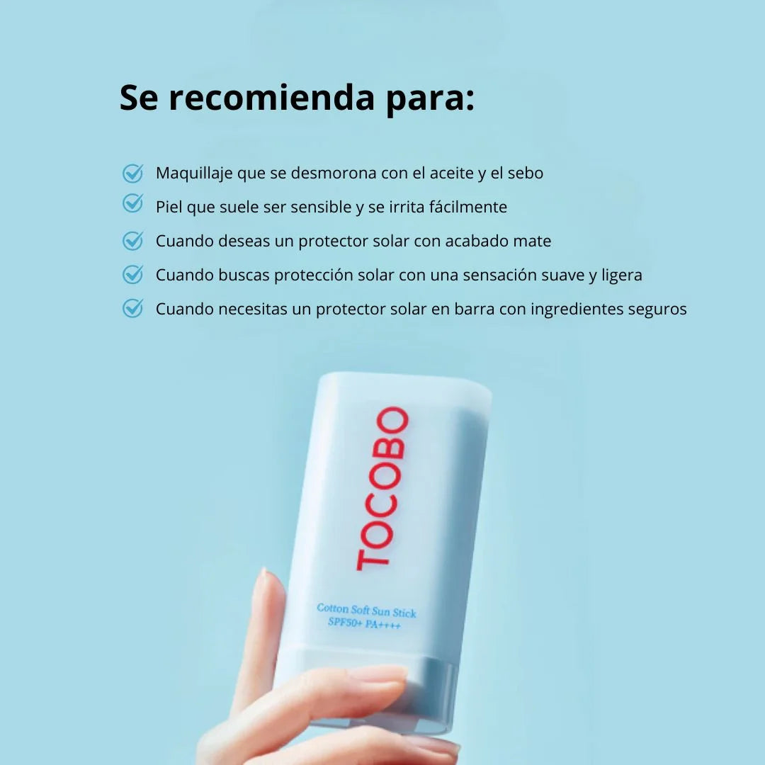 TOCOBO® Bloqueador en barra - Ideal para que te retoques en cualquier lugar y lo lleves a todas partes