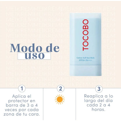 TOCOBO® Bloqueador en barra - Ideal para que te retoques en cualquier lugar y lo lleves a todas partes