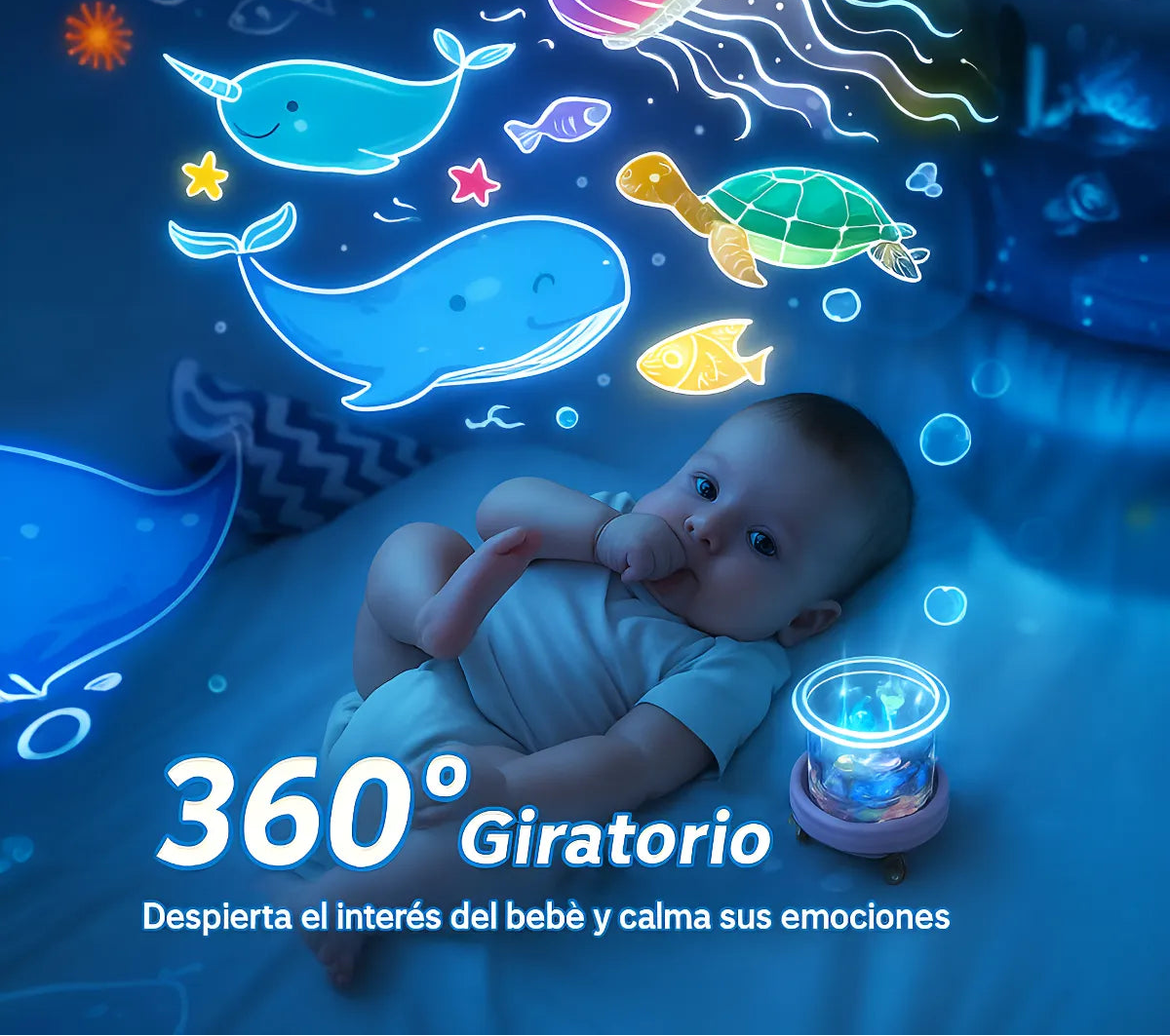 PROYECTOR GIRATORIO CARRUSEL - Convierte su habitacion en un mundo MAGICO