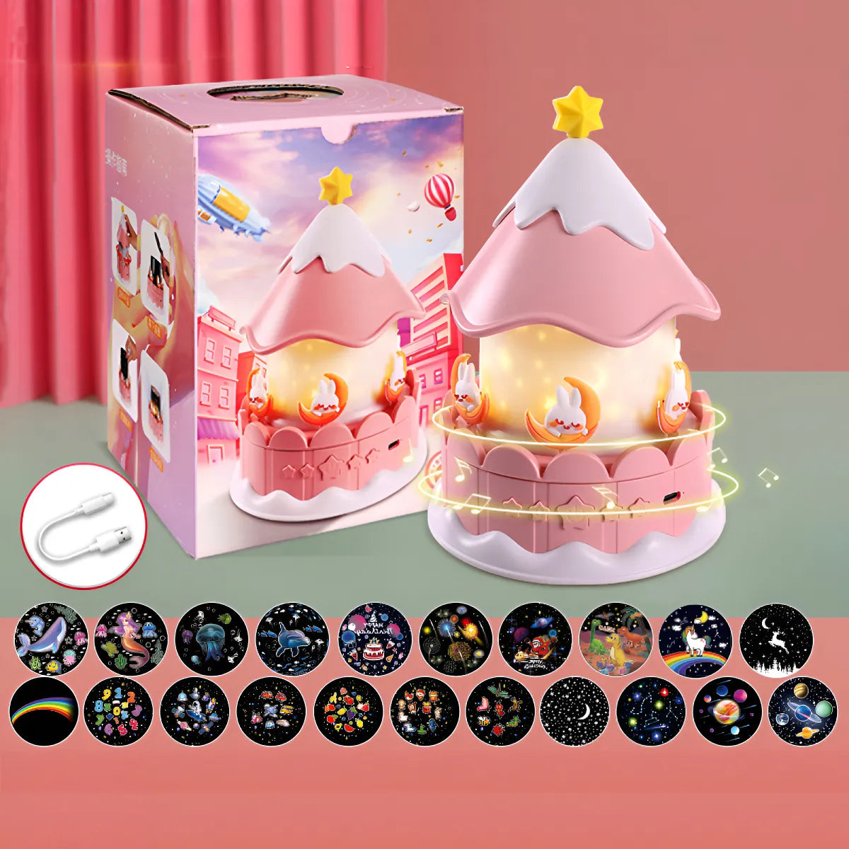 PROYECTOR GIRATORIO CARRUSEL - Convierte su habitacion en un mundo MAGICO