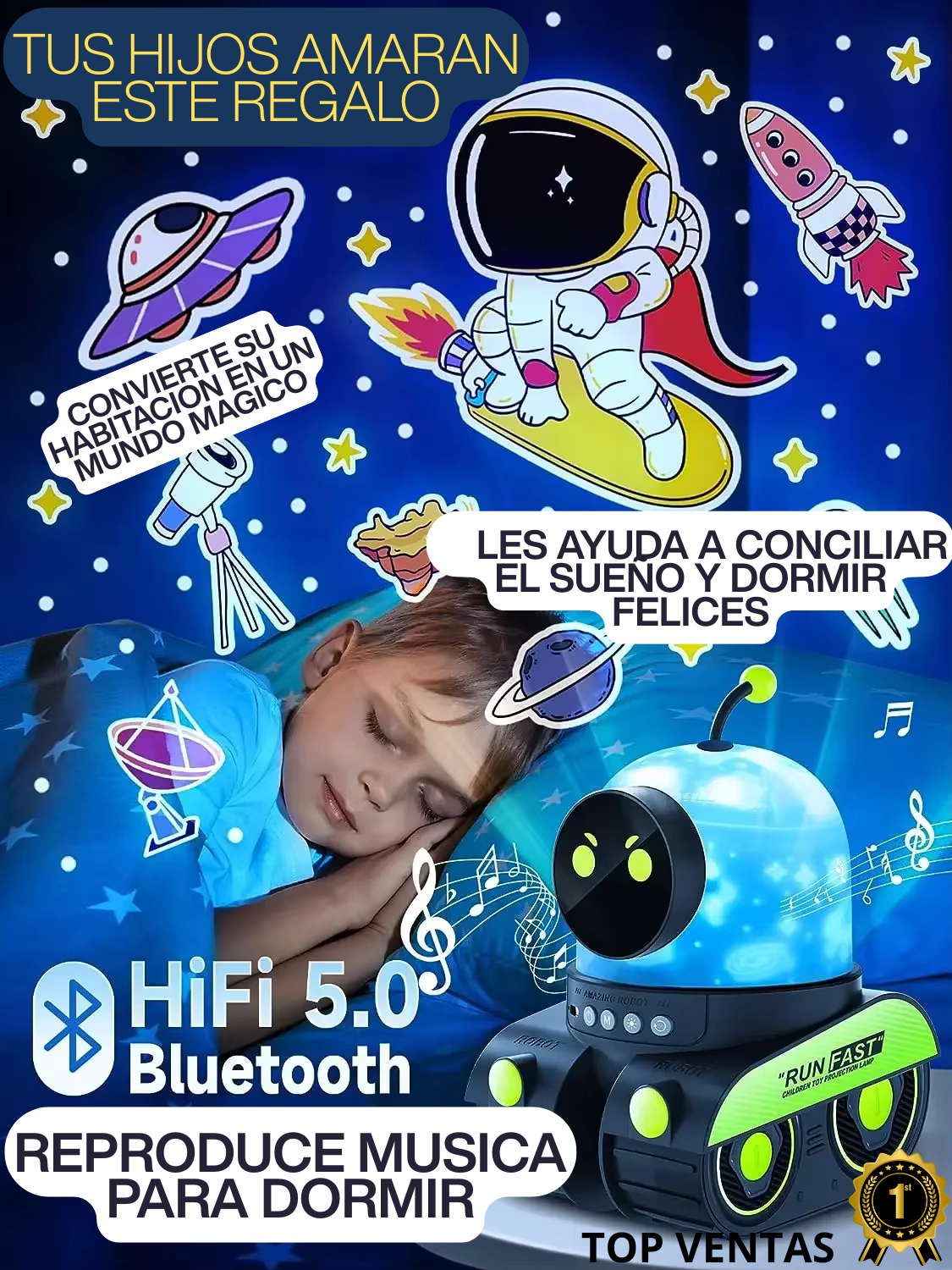 PROYECTOR DE LUZ NOCTURNA ROBOT- EL REGALO PERFECTO 😍🎁