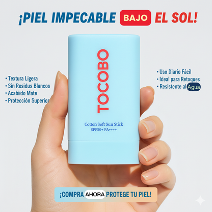 TOCOBO® Bloqueador en barra - Ideal para que te retoques en cualquier lugar y lo lleves a todas partes